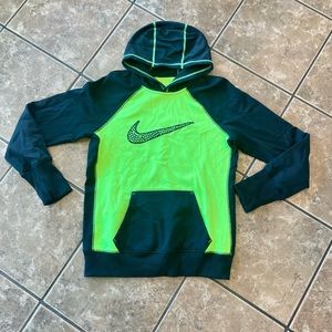 Black & Lime Nike THERMA FIT Sweatshirt Hoodie Size Medium